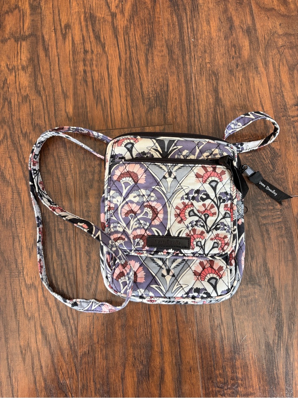 Vera Bradley Ornate Blooms Mini Hipster Lavender Floral Quilted Crossbody